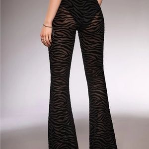 Shein Zebra Striped Cut Out Flare Leg Pants